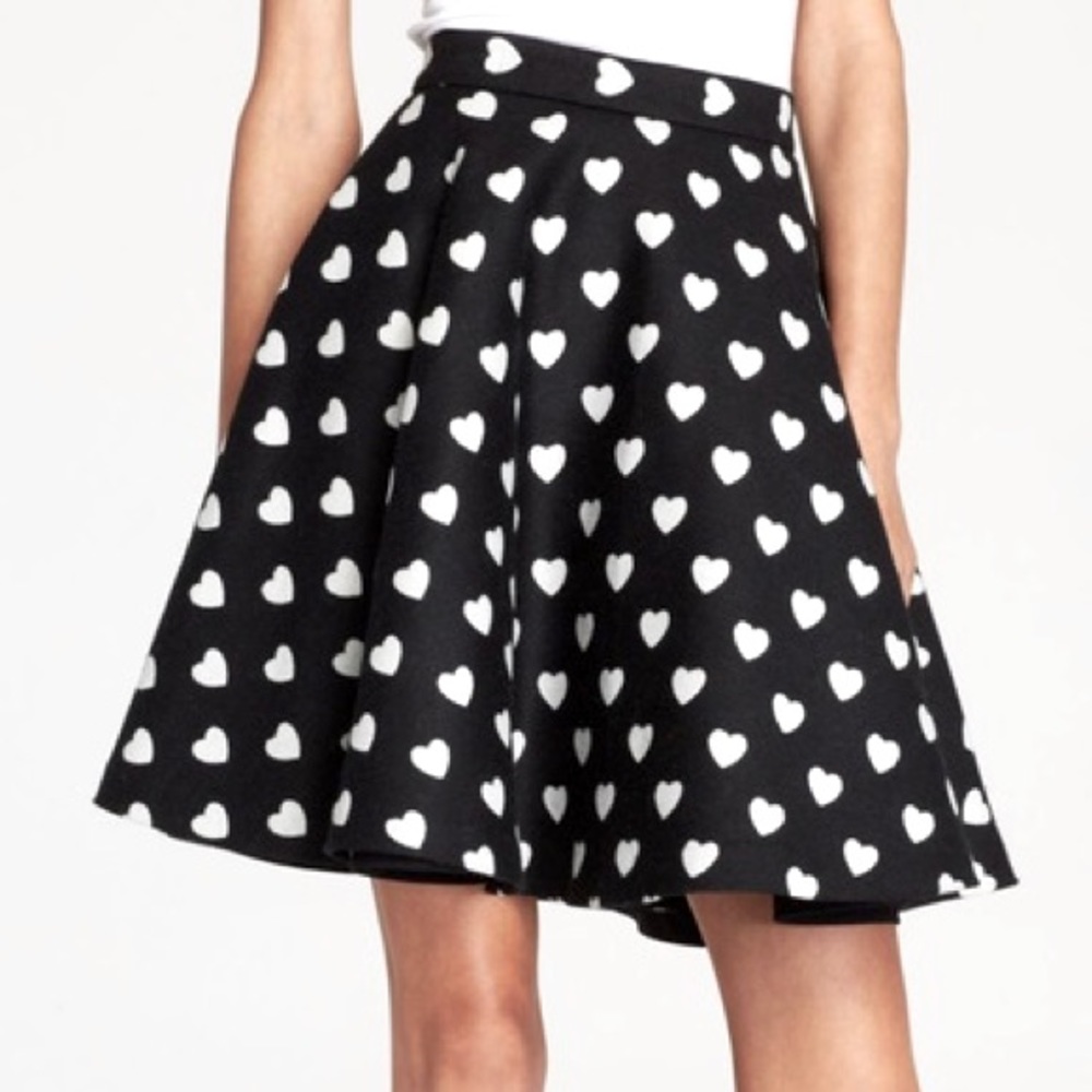 Alice + Olivia Heart-Print Circle Skirt